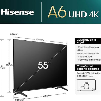 Hisense 55A6NV 55” 4K Smart TV