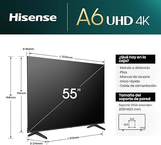Hisense 55A6NV 55” 4K Smart TV