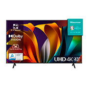 HISENSE PANTALLA  SMART TV LED 43" RE UCION 4K UHD COLOR NEGRO